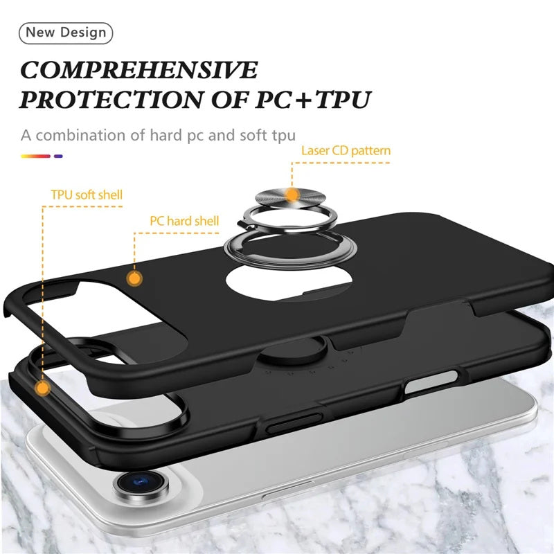 Hybrid Magnetic Invisible Ring Case for iPhone 17 Air Hybrid Magnetic Invisible Ring Case for iPhone 17 Air